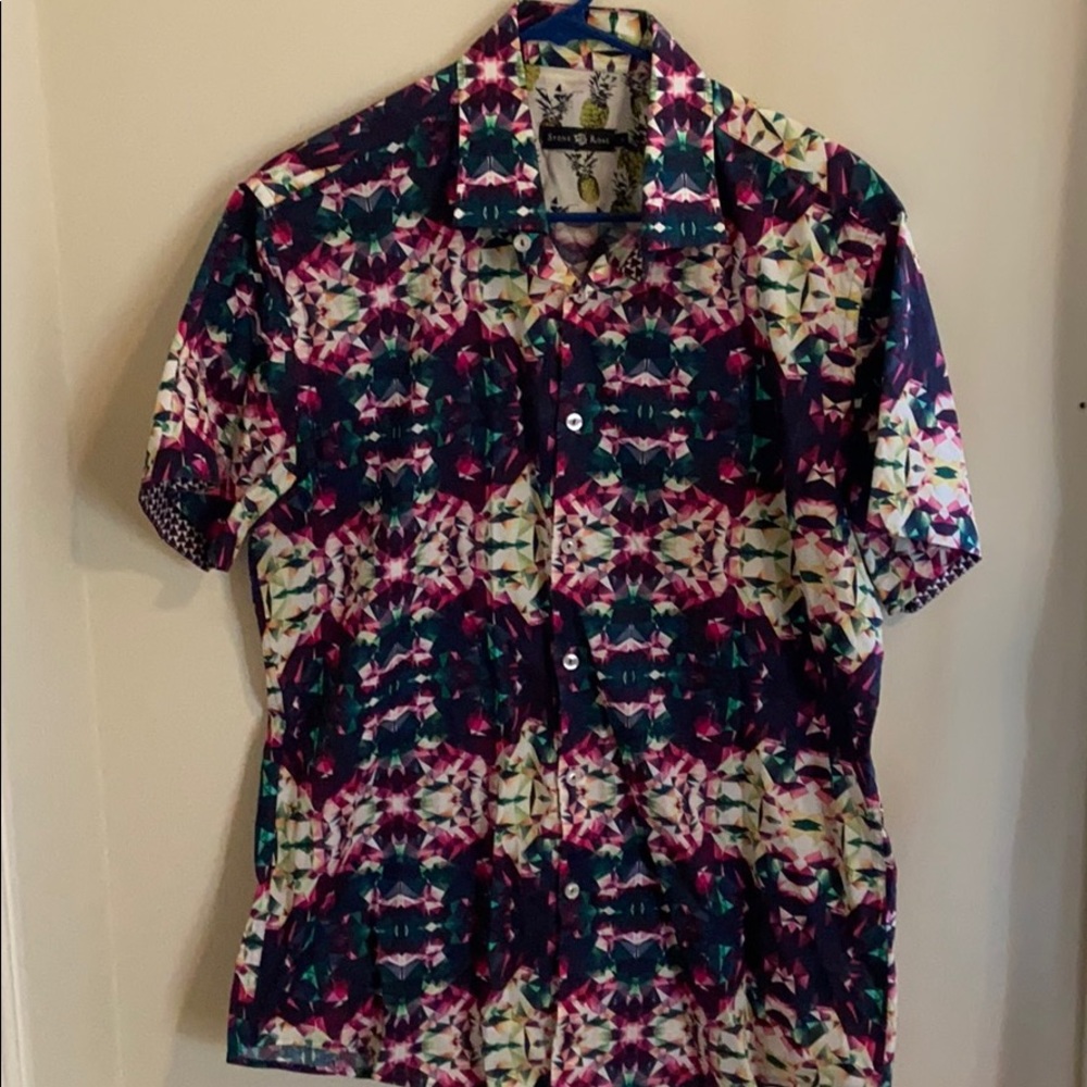 Stone Rose Short Sleeve Button Down Shirt